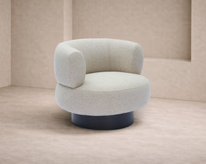 Redeo Swivel Occasional Chair - Capella Sand | Matt Black Metal