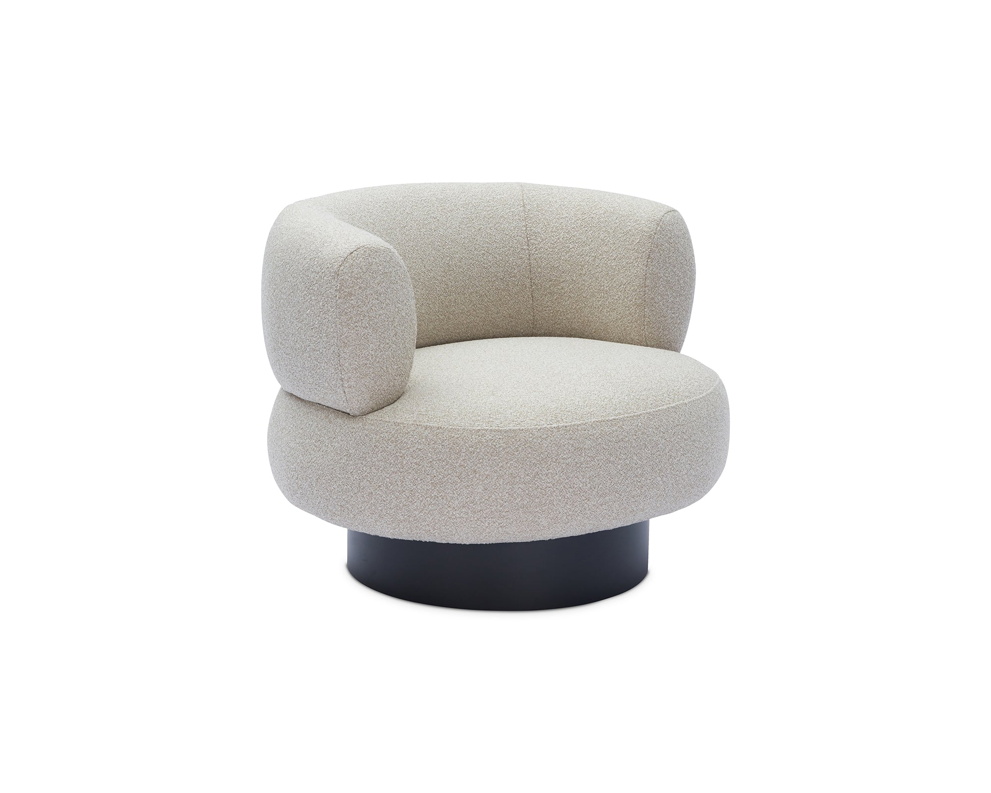 Redeo Swivel Occasional Chair - Capella Sand | Matt Black Metal