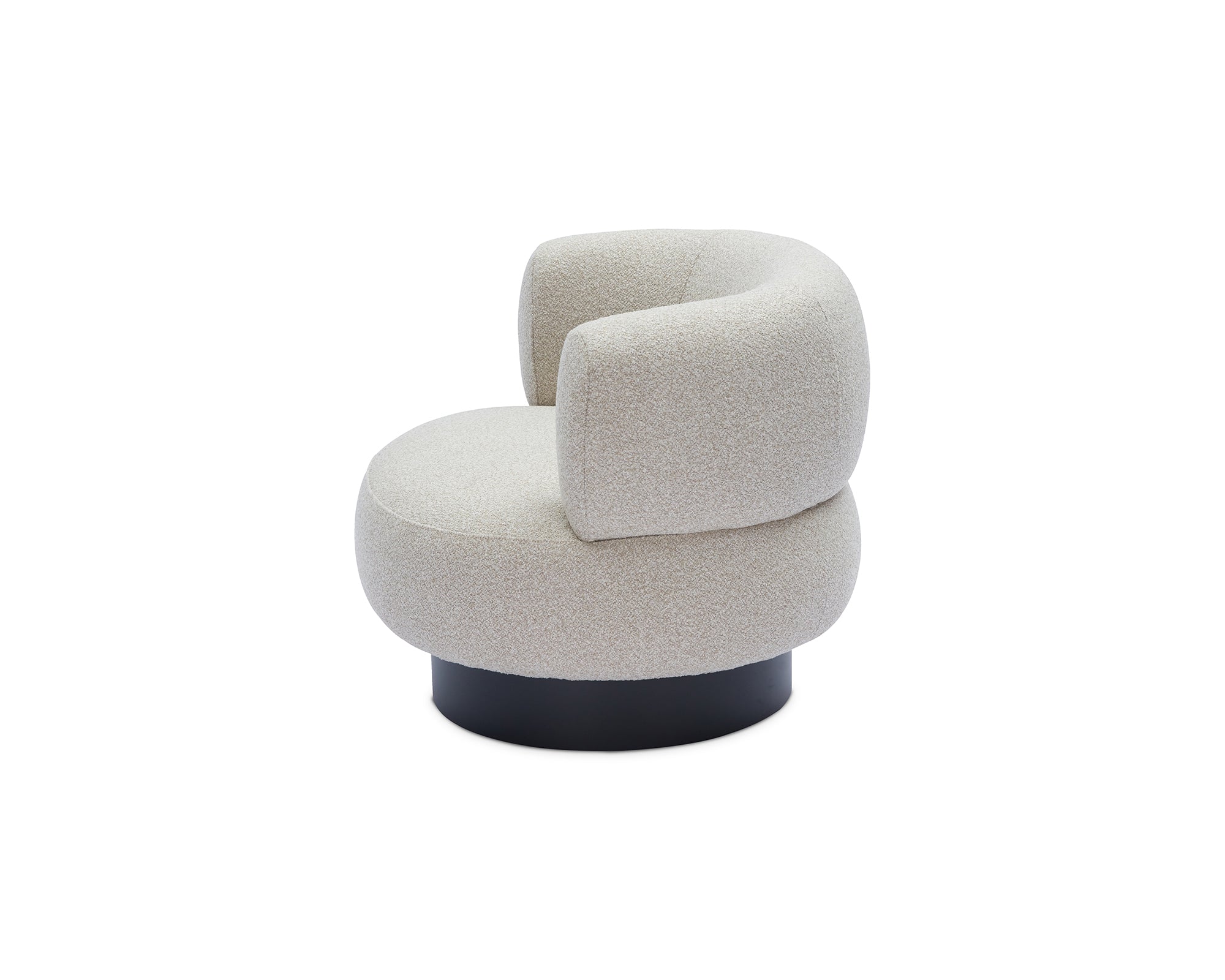 Redeo Swivel Occasional Chair - Capella Sand | Matt Black Metal