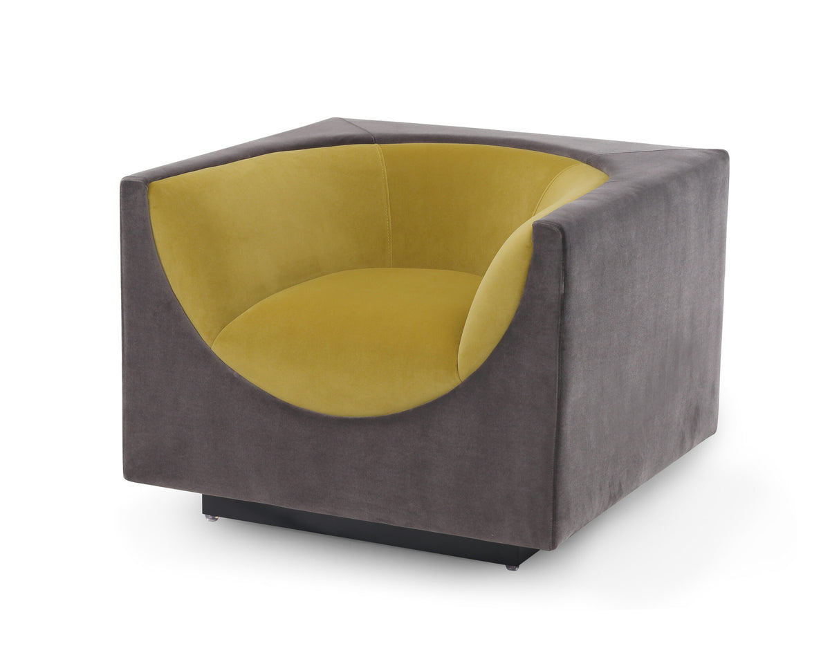 Era Occasional Chair  -  Kaster Slate & Mustard Velvet