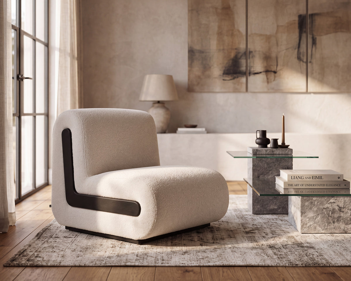 Bola Occasional Chair - Boucle Sand & Black