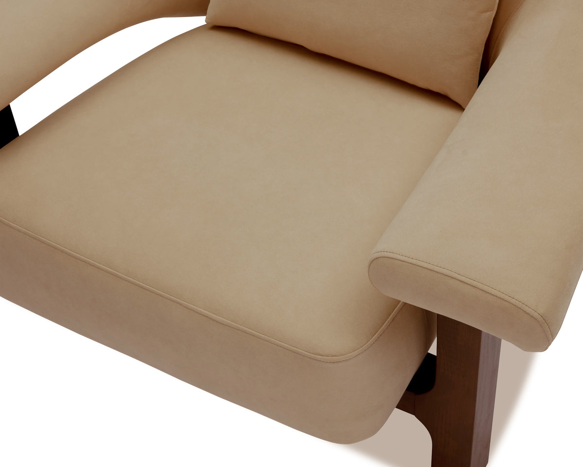 Riviera Occasional Chair - Hopper Desert | Dark Brown Solid Wood