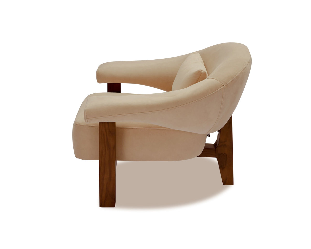 Riviera Occasional Chair - Hopper Desert | Dark Brown Solid Wood