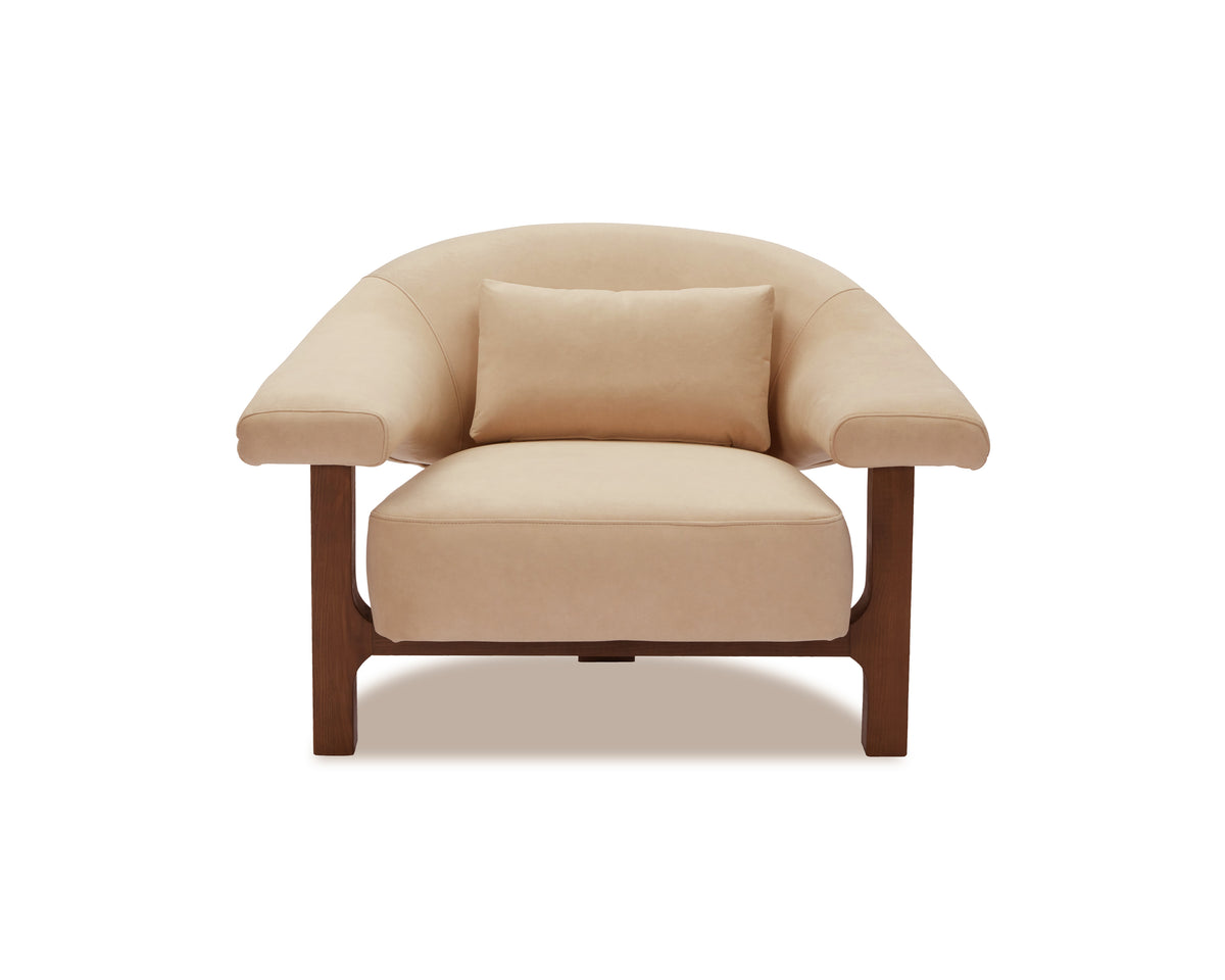 Riviera Occasional Chair - Hopper Desert | Dark Brown Solid Wood
