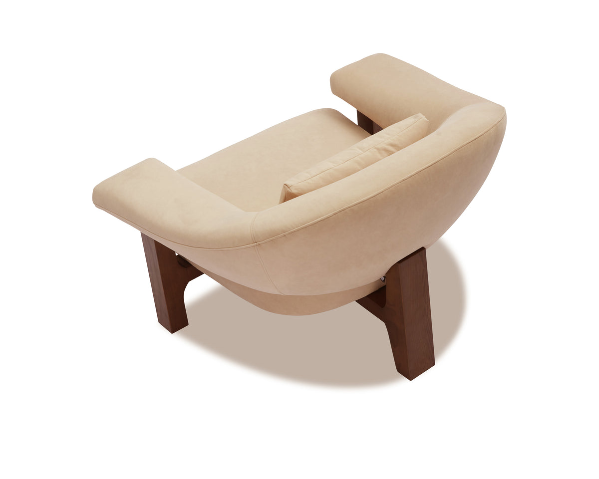 Riviera Occasional Chair - Hopper Desert | Dark Brown Solid Wood