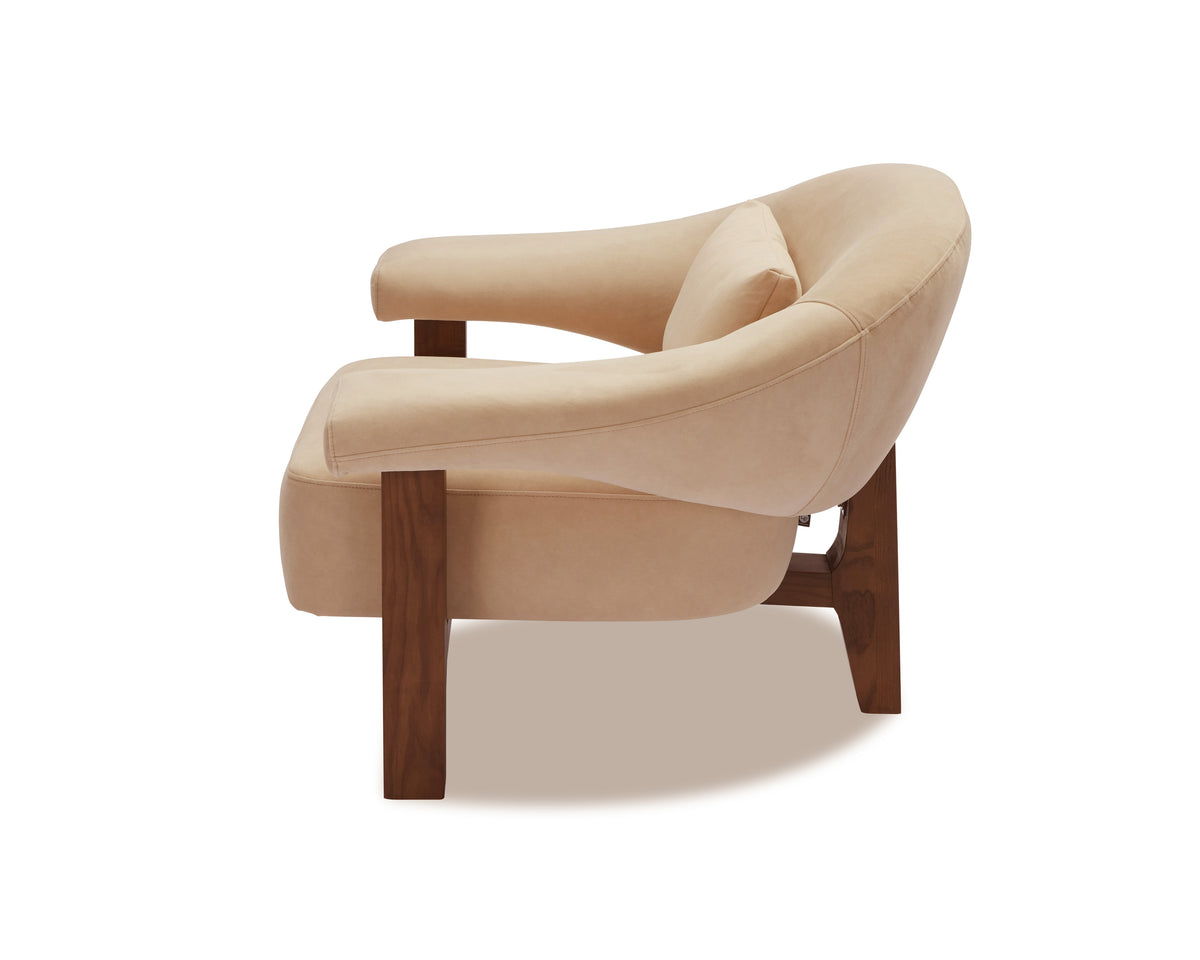 Riviera Occasional Chair - Hopper Desert | Dark Brown Solid Wood