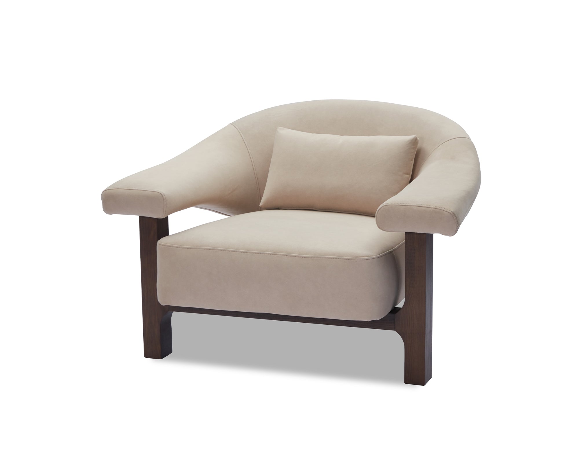 Riviera Occasional Chair - Hopper Desert | Dark Brown Solid Wood