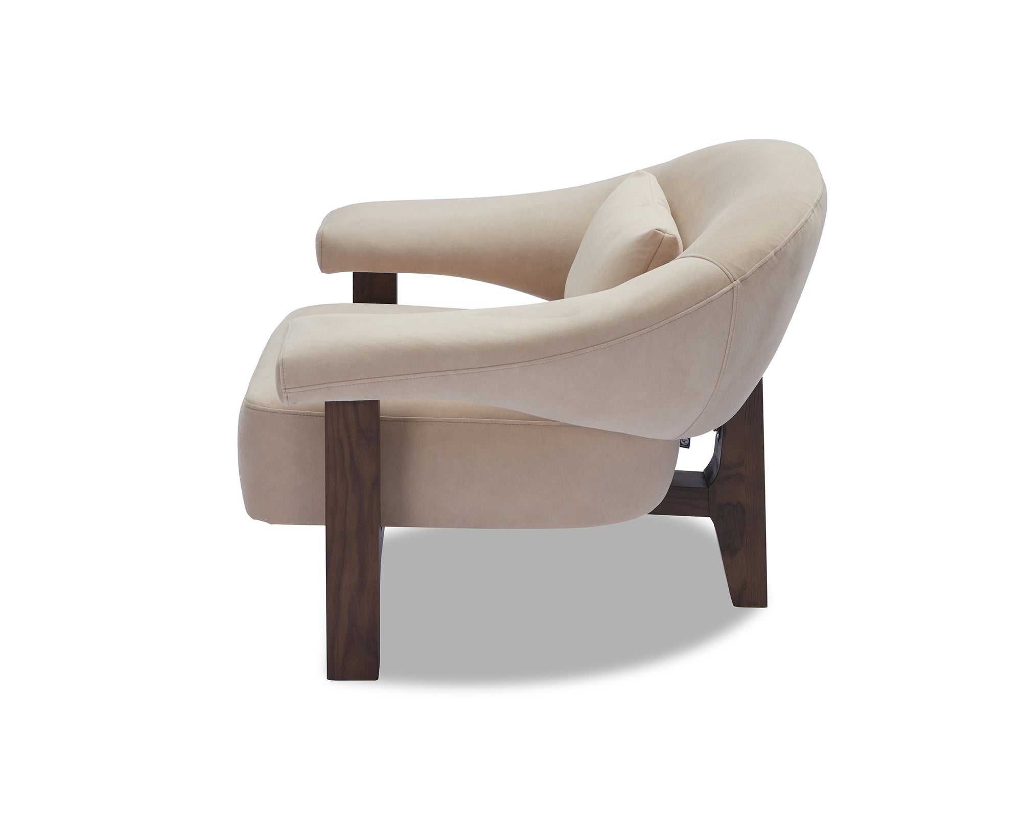 Riviera Occasional Chair - Hopper Desert | Dark Brown Solid Wood