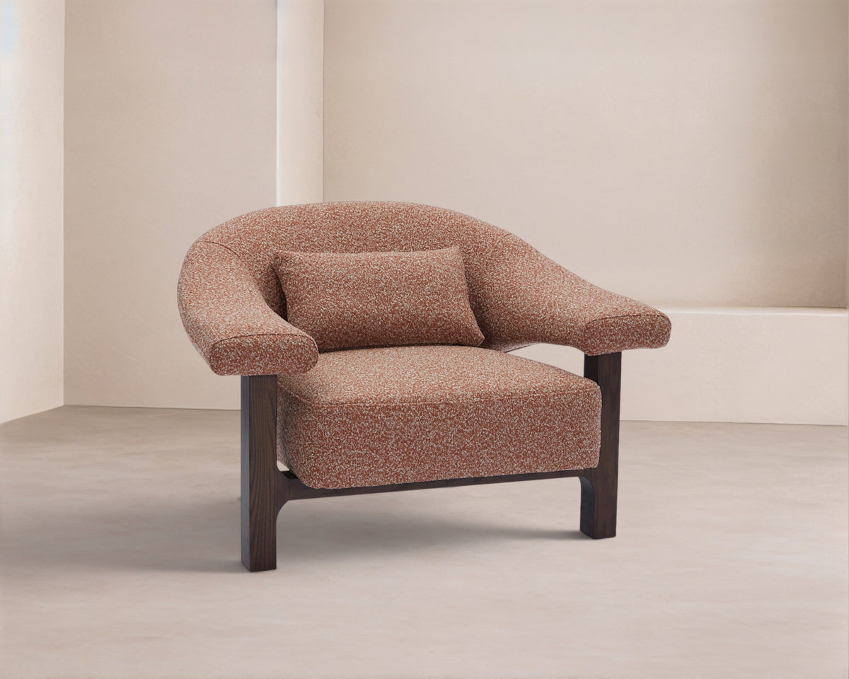 Riviera Occasional Chair - Capella Clay | Dark Brown Solid Wood