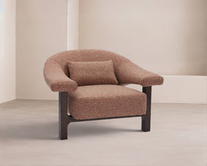 Riviera Occasional Chair - Capella Clay | Dark Brown Solid Wood