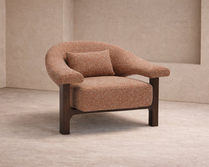 Riviera Occasional Chair - Capella Clay | Dark Brown Solid Wood