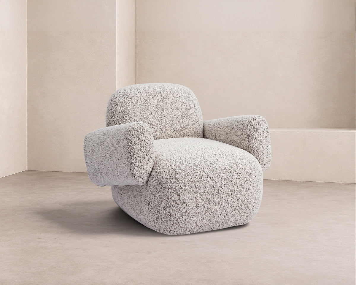 Bolton Swivel Occasional Chair - Ripley Grav | Matt Black Metal
