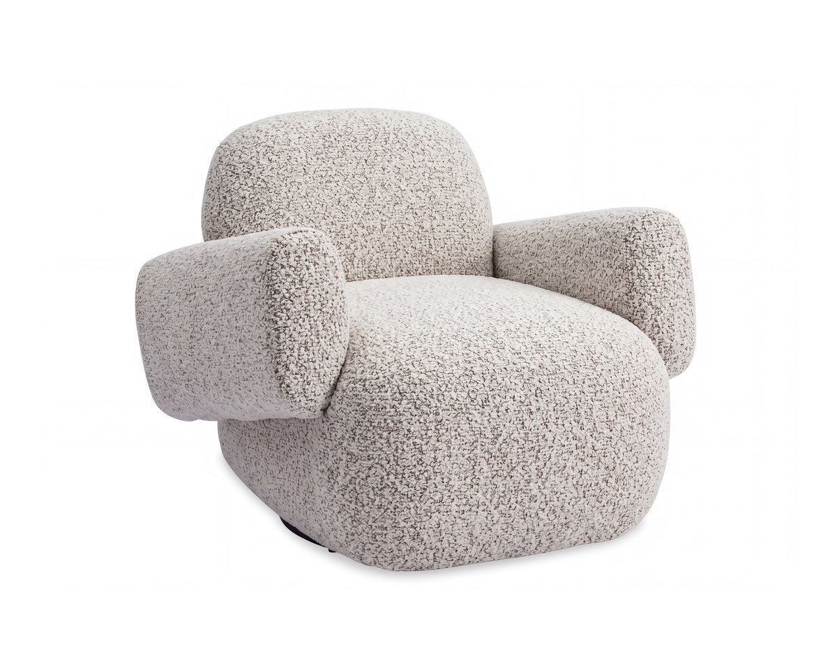 Bolton Swivel Occasional Chair - Ripley Grav | Matt Black Metal
