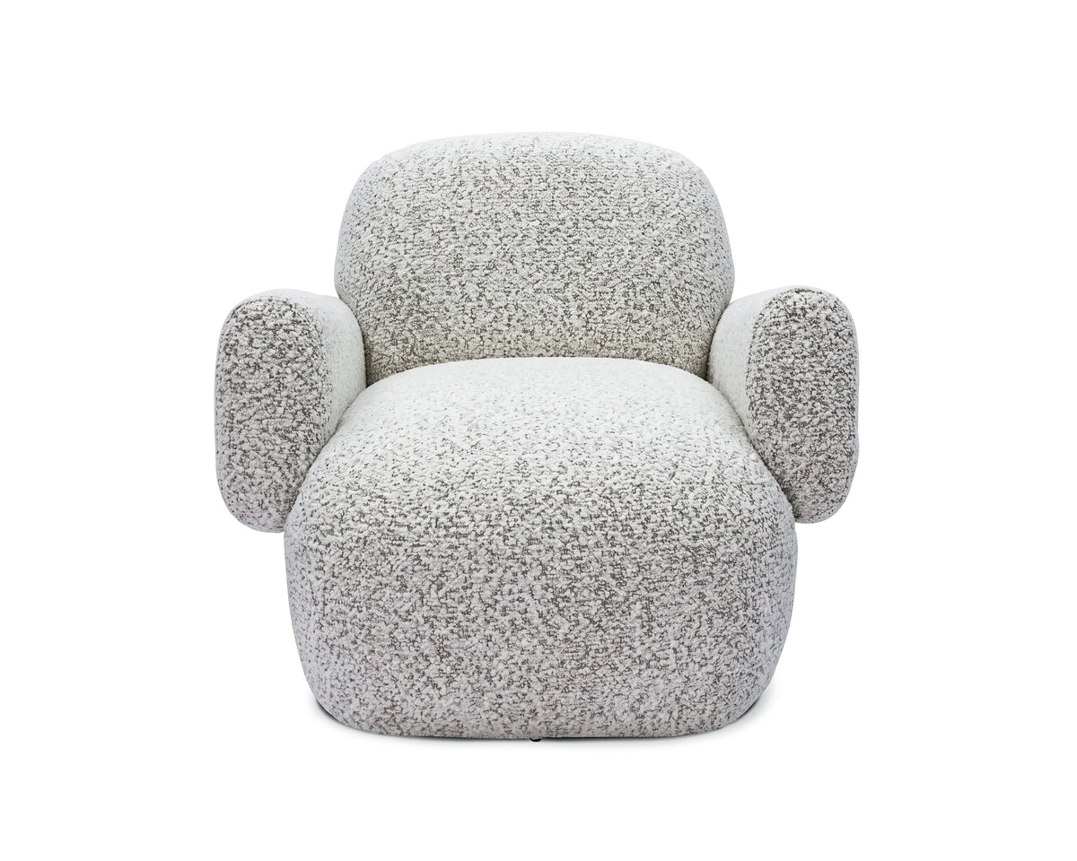 Bolton Swivel Occasional Chair - Ripley Grav | Matt Black Metal