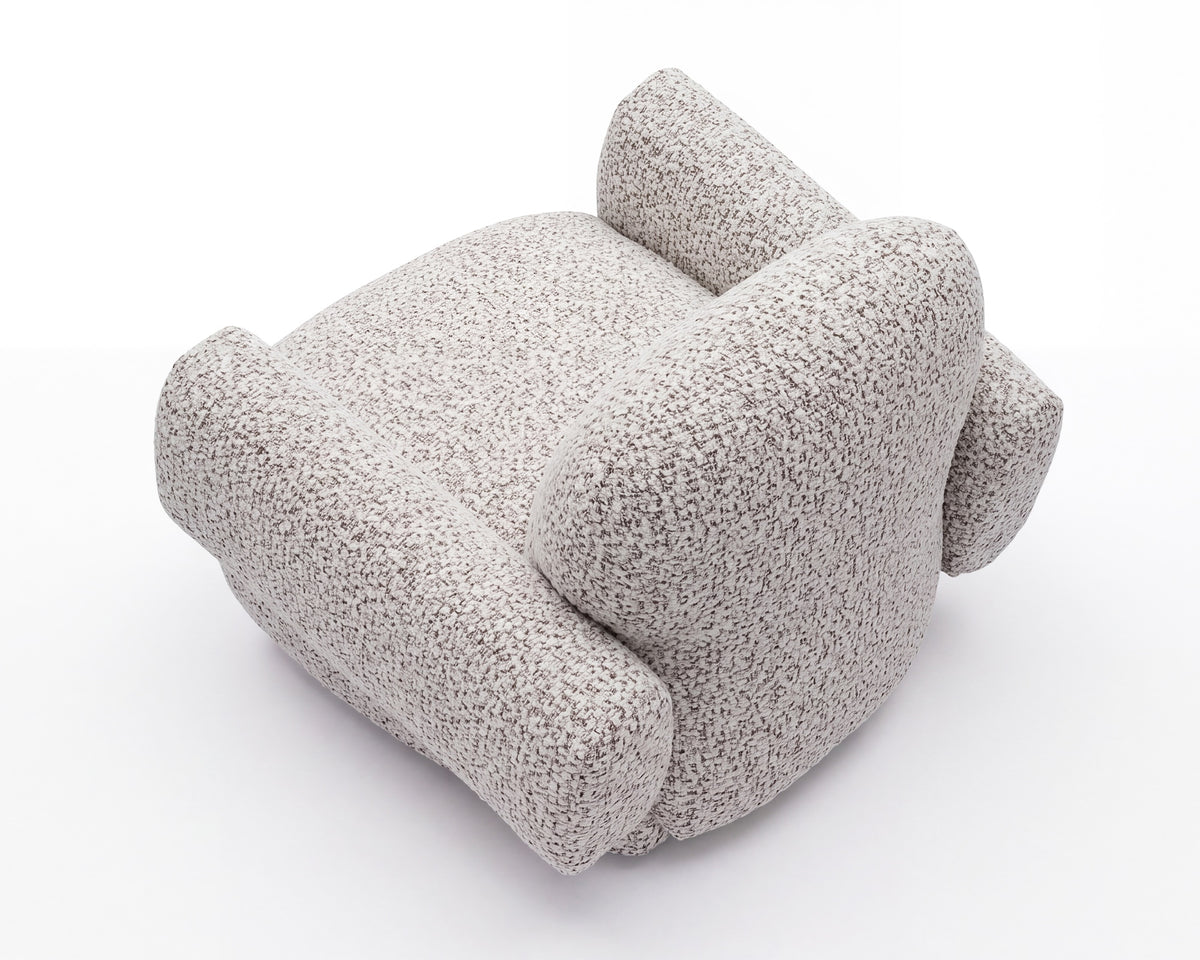 Bolton Swivel Occasional Chair - Ripley Grav | Matt Black Metal
