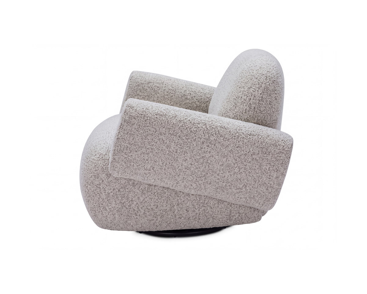 Bolton Swivel Occasional Chair - Ripley Grav | Matt Black Metal