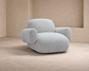 Bolton Swivel Occasional Chair - Ripley Grav | Matt Black Metal