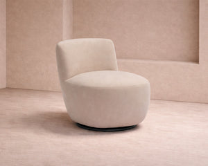 Hopper Swivel Occasional Chair - Hopper Desert | Matt Black Metal