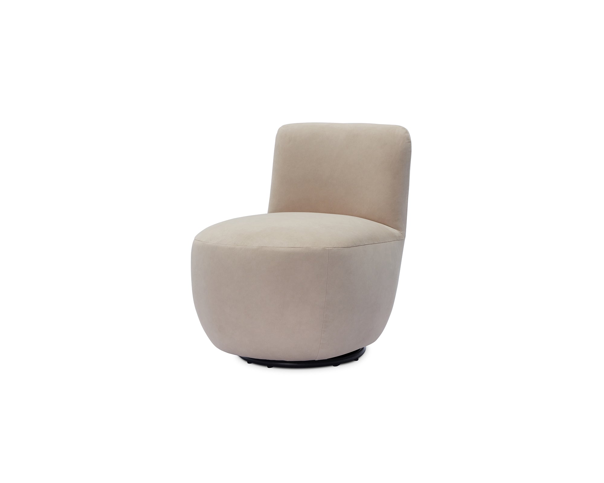 Hopper Swivel Occasional Chair - Hopper Desert | Matt Black Metal