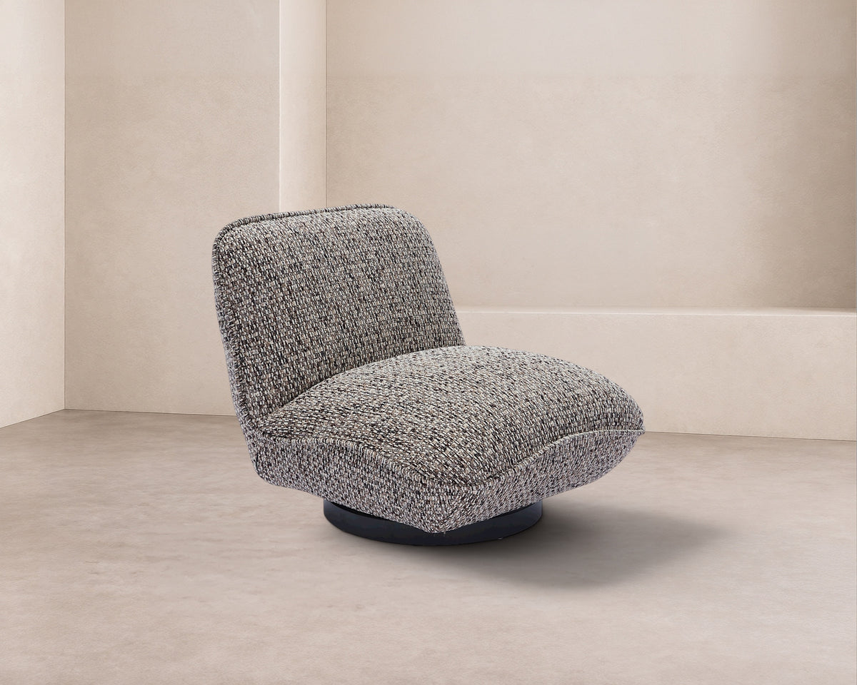 Algar Swivel Occasional Chair - Tetru Terra | Matt Black Metal