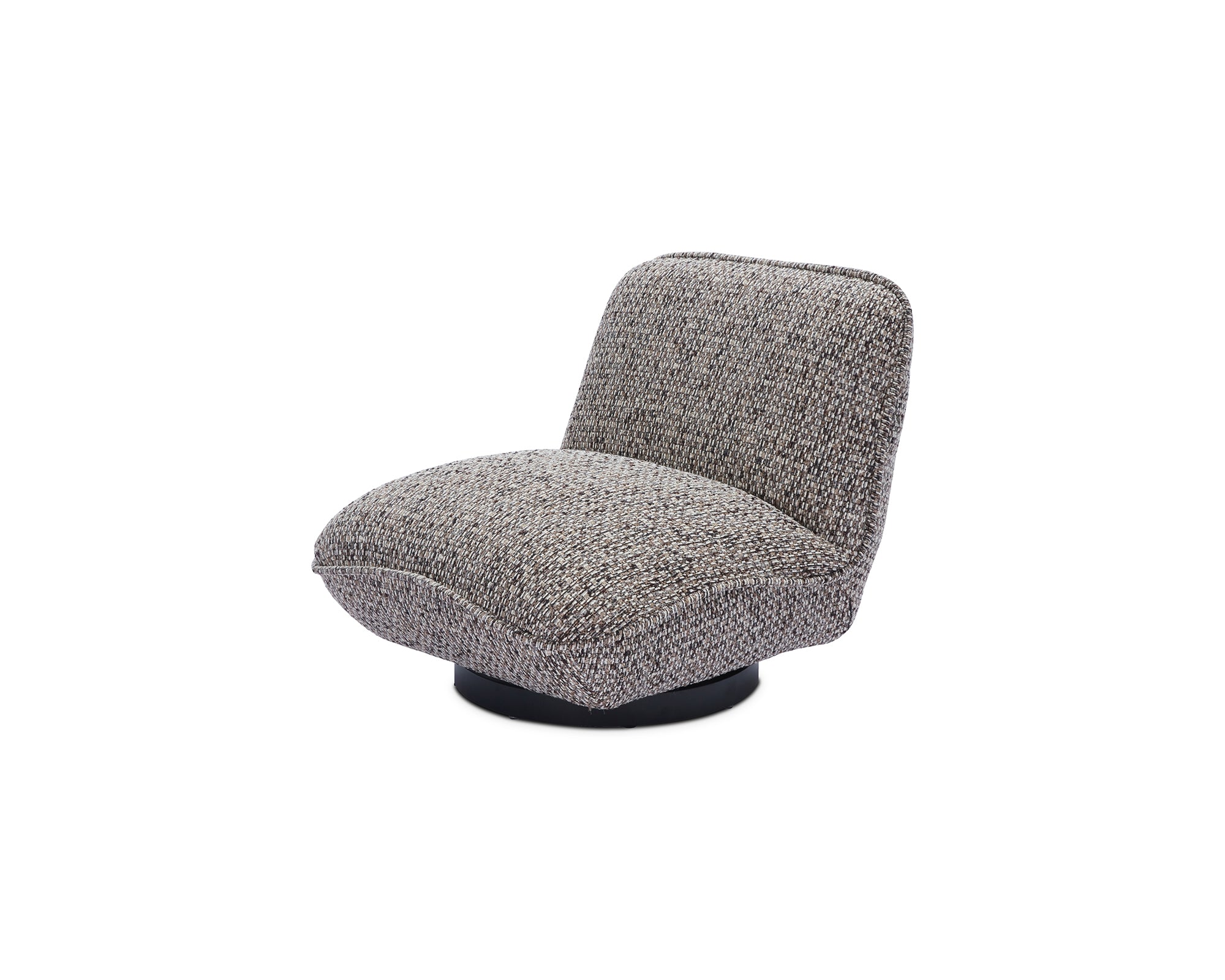 Algar Swivel Occasional Chair - Tetru Terra | Matt Black Metal