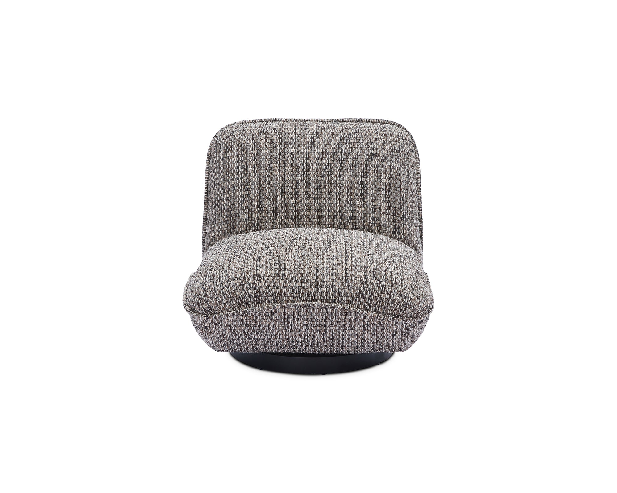 Algar Swivel Occasional Chair - Tetru Terra | Matt Black Metal