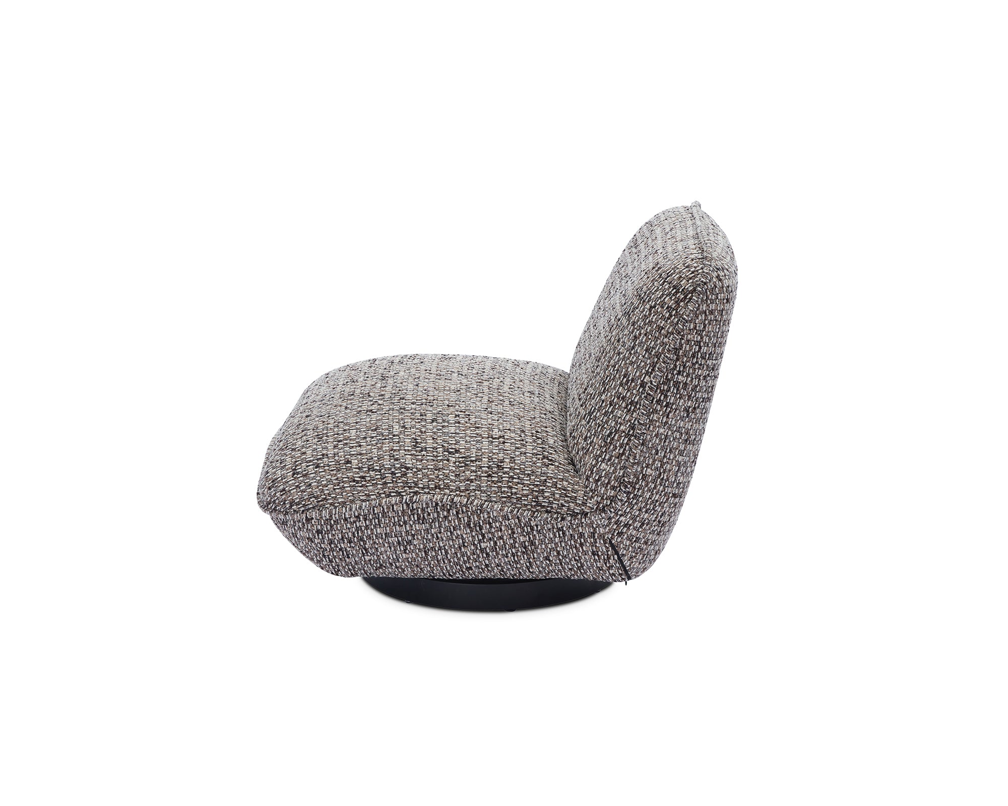 Algar Swivel Occasional Chair - Tetru Terra | Matt Black Metal