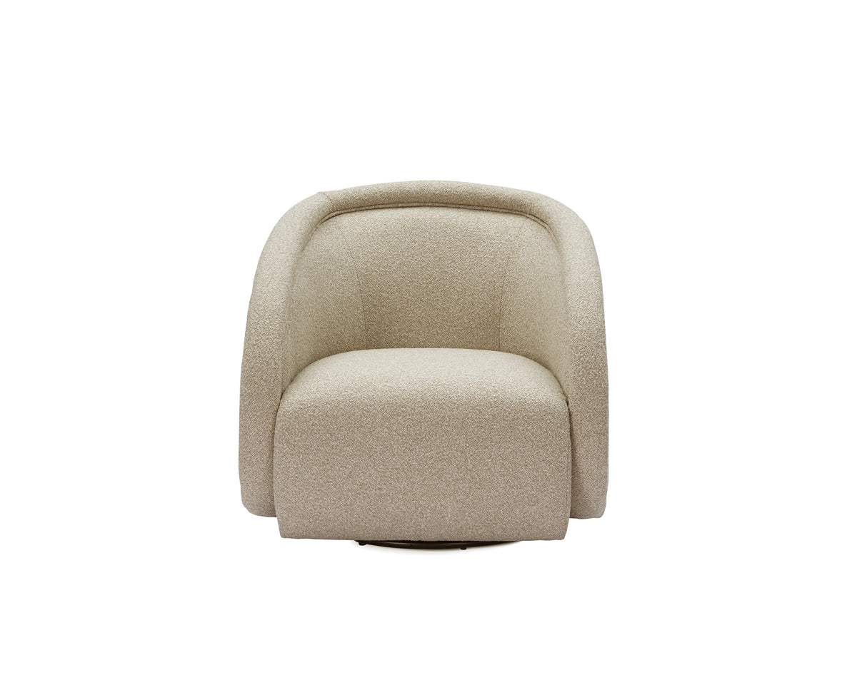 Alice Swivel Occasional Chair - Capella Sand | Matt Black Metal