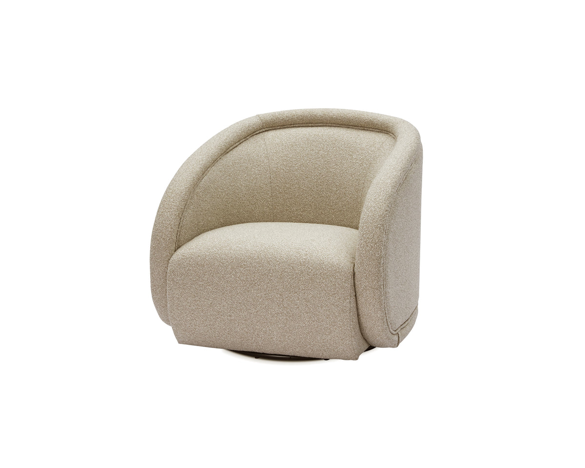 Alice Swivel Occasional Chair - Capella Sand | Matt Black Metal