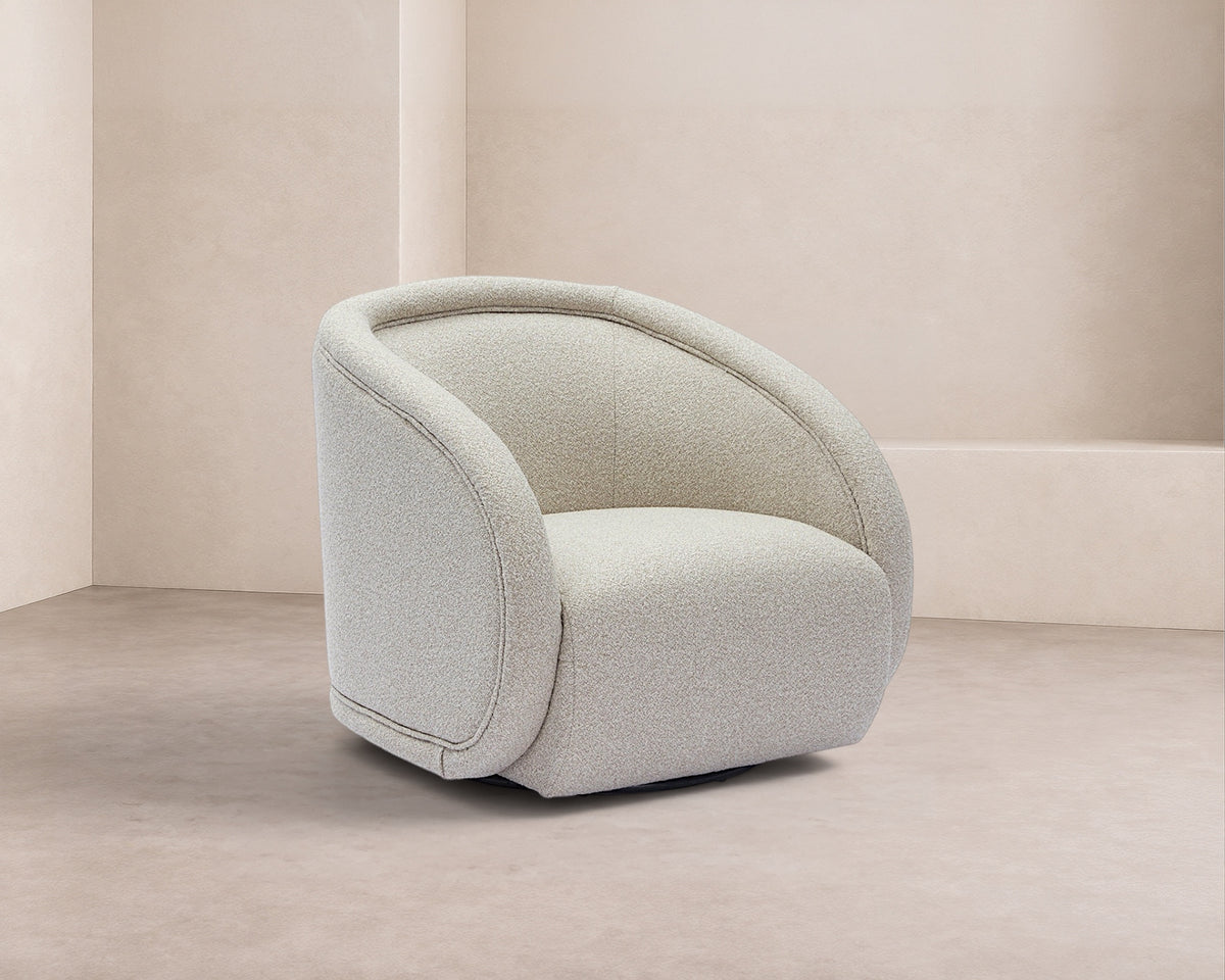 Alice Swivel Occasional Chair - Capella Sand | Matt Black Metal