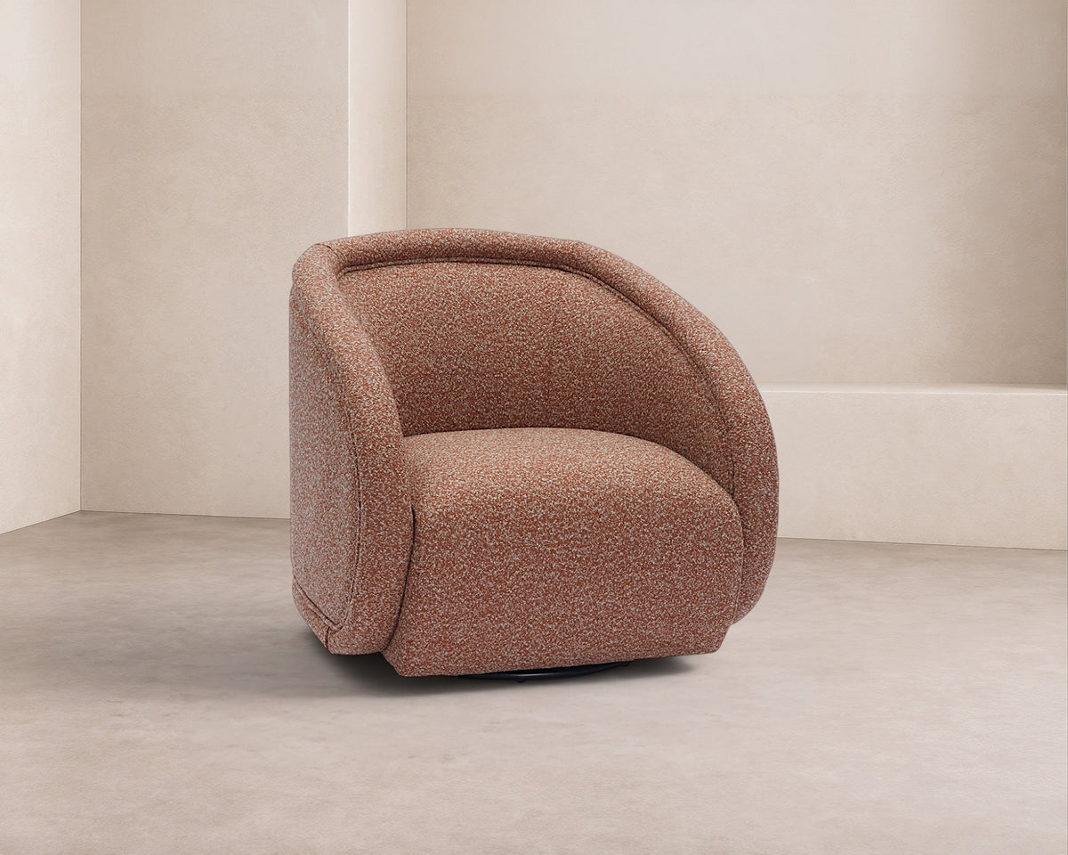 Alice Swivel Occasional Chair - Capella Clay | Matt Black Metal