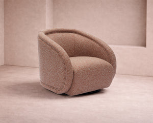 Alice Swivel Occasional Chair - Capella Clay | Matt Black Metal
