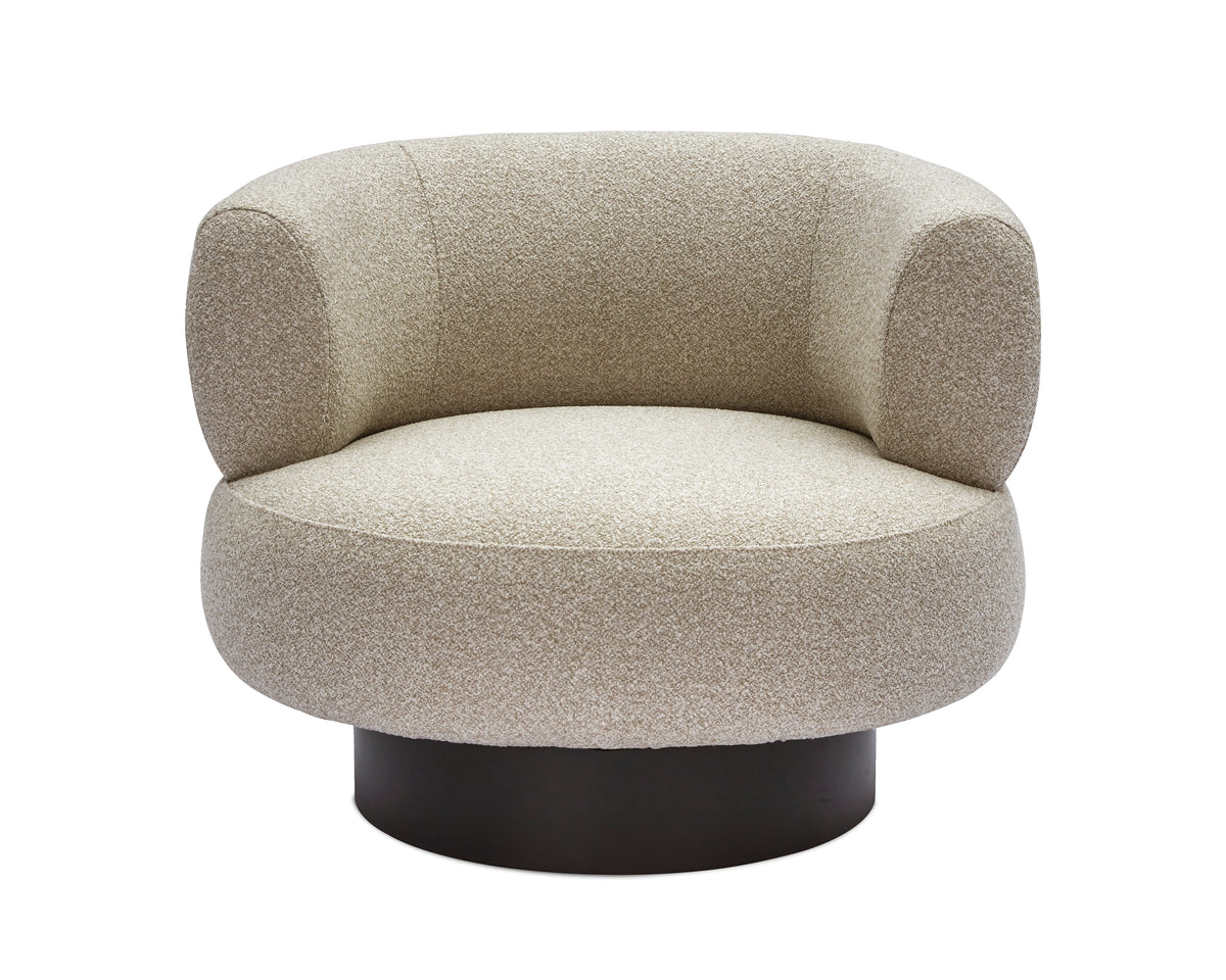 Redeo Swivel Occasional Chair - Capella Sand | Matt Black Metal