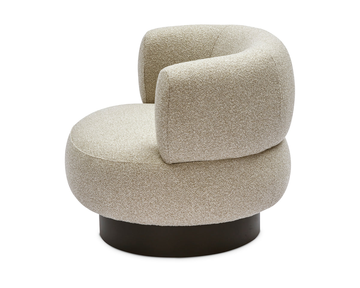 Redeo Swivel Occasional Chair - Capella Sand | Matt Black Metal
