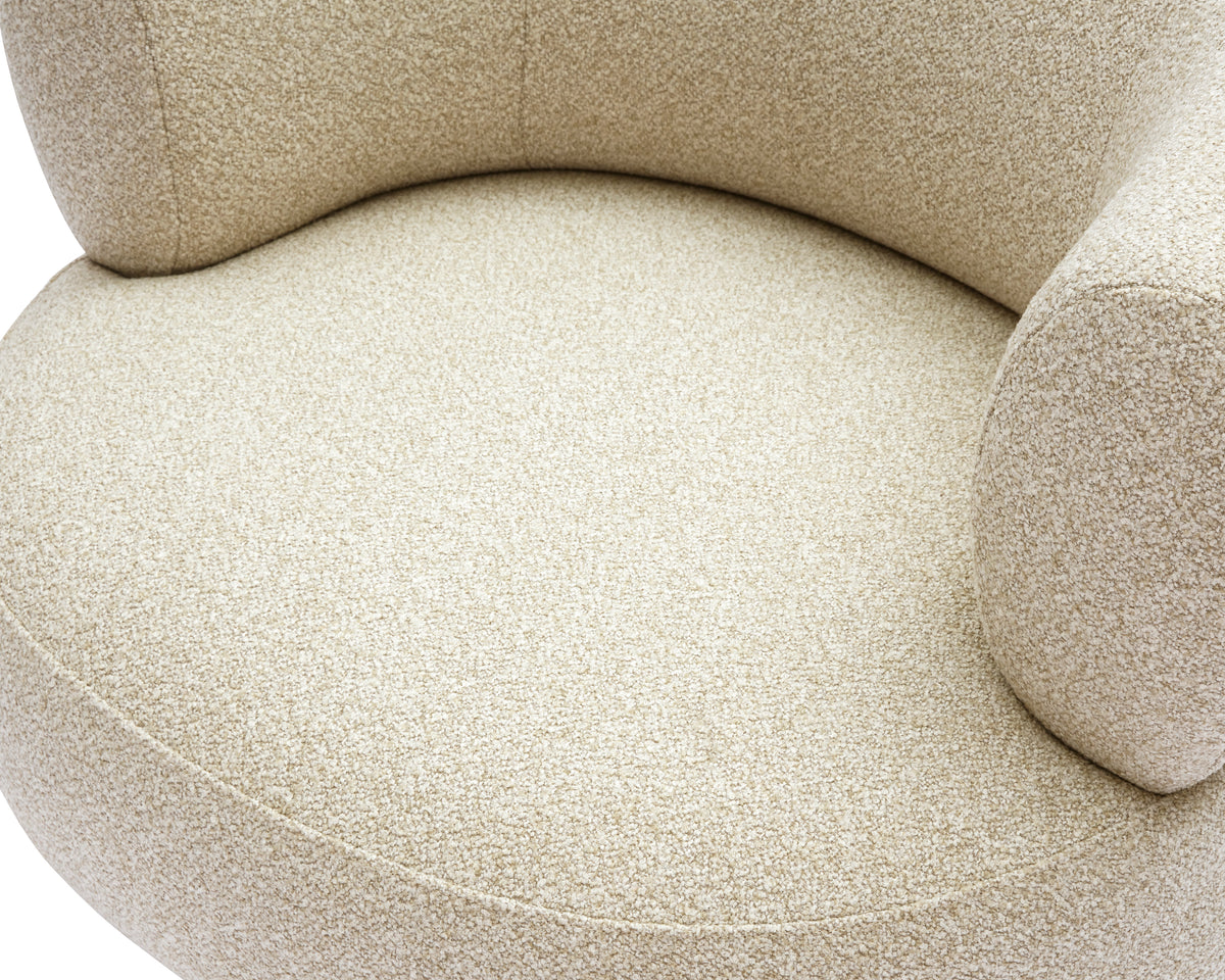Redeo Swivel Occasional Chair - Capella Sand | Matt Black Metal