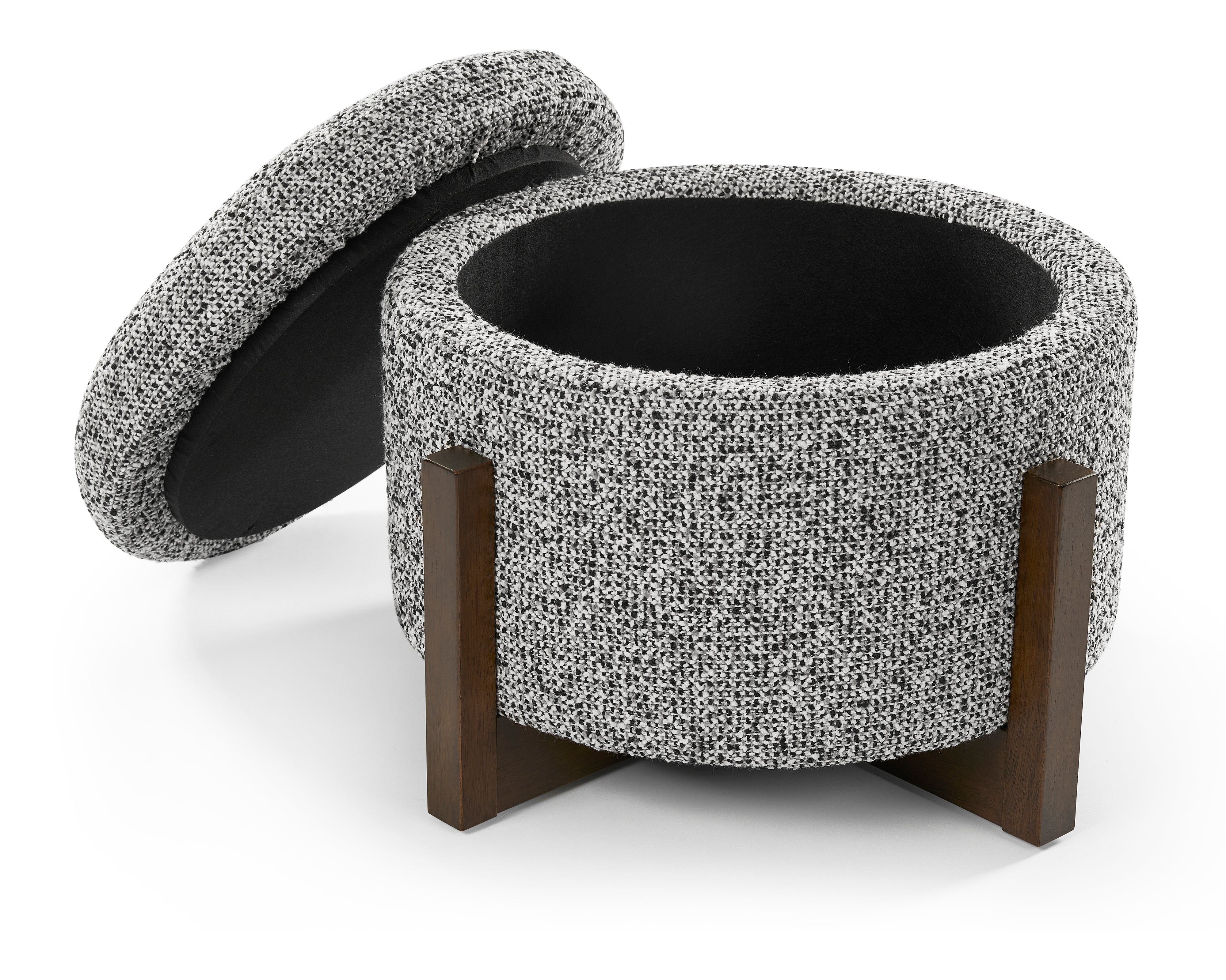 Asti Ottoman - Dexter Sparkle Stone/Ash Wood