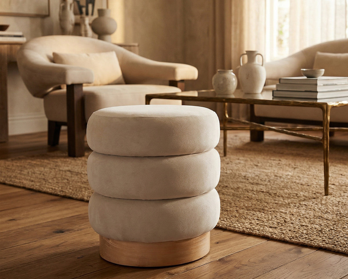 Trace Footstool - Hopper Desert | Natural Oak Solid Wood