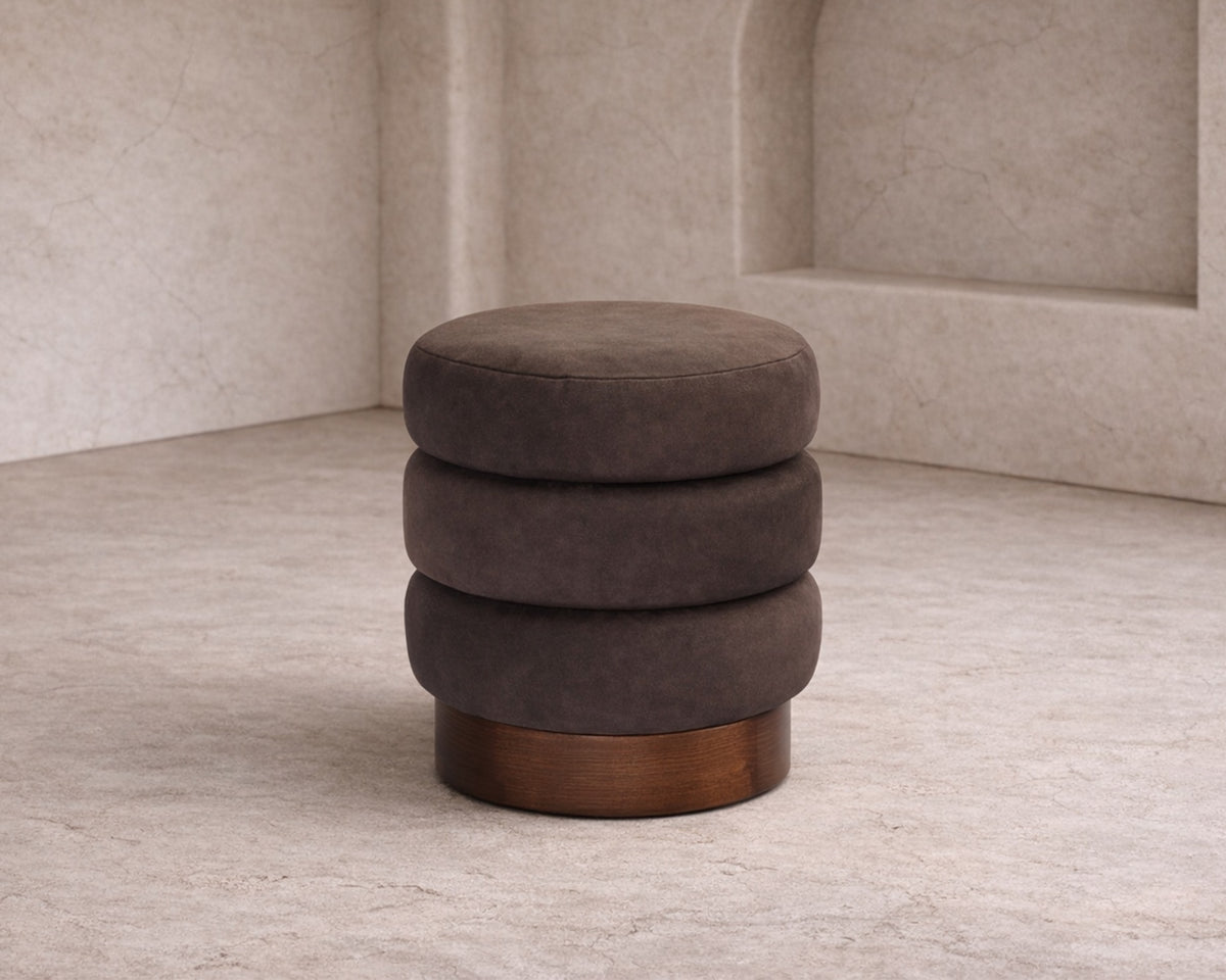 Trace Footstool - Hopper Terra | Mid Brown Oak Solid Wood