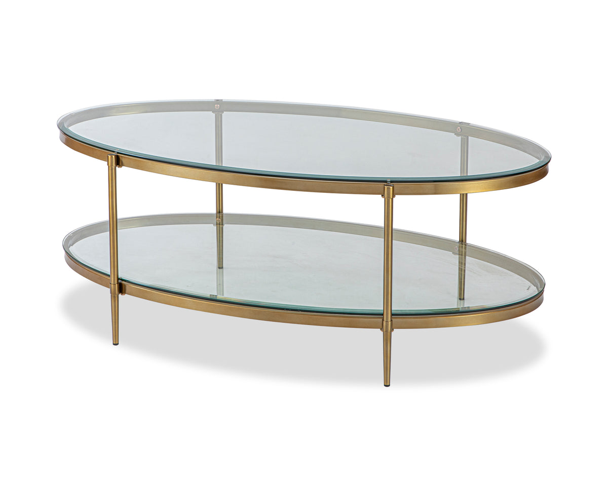 Adlon Coffee Table - Brushed Brass/Clear Glass