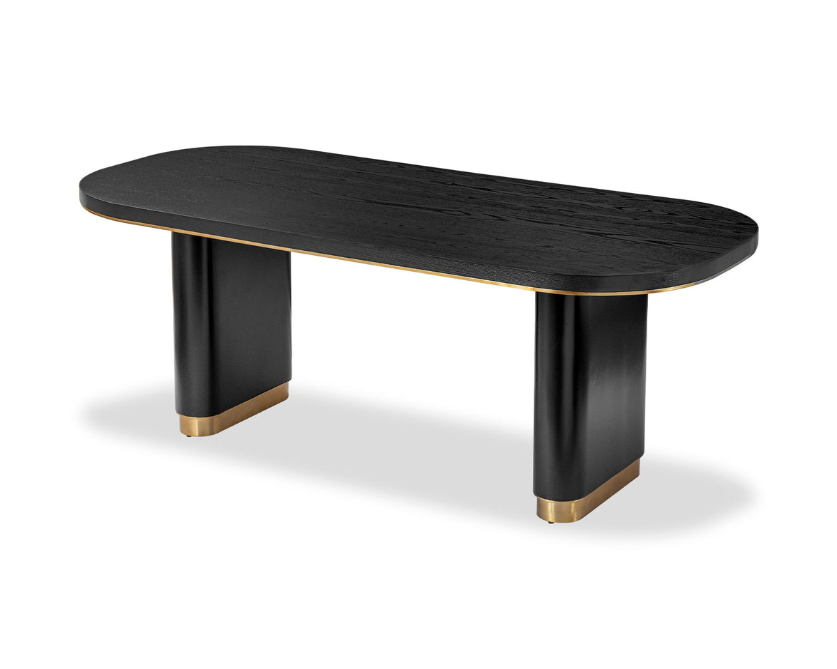 Chaplin Dining Table - Black Ash Veneer/Brushed Brass