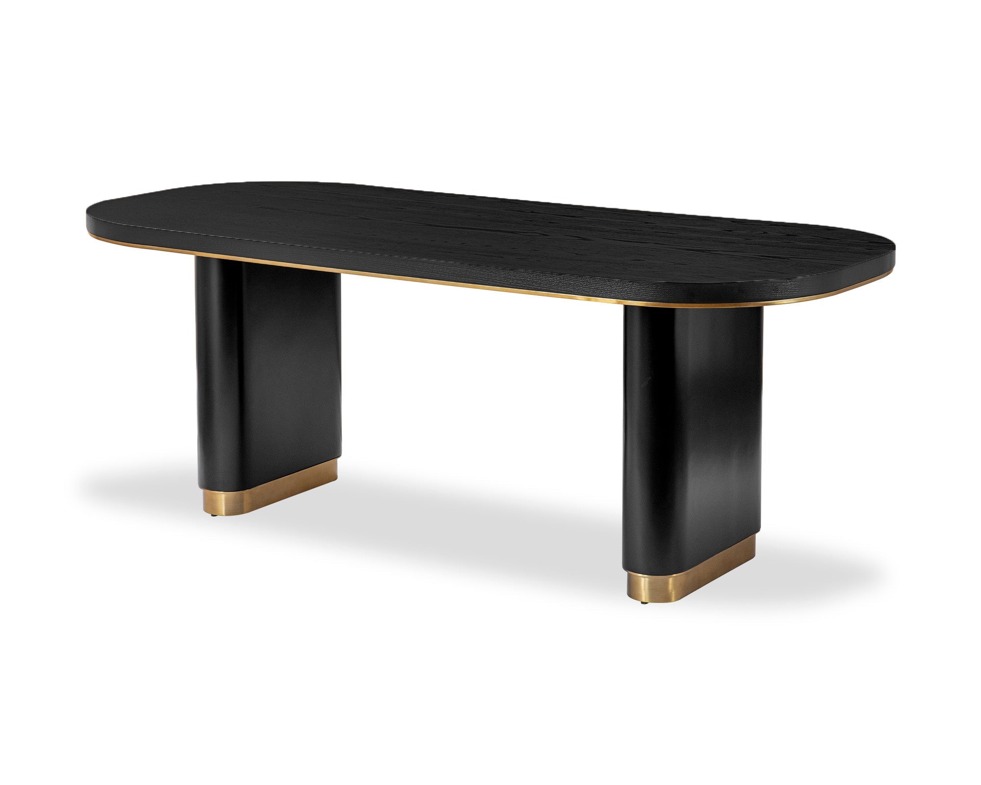 Chaplin Dining Table - Black Ash Veneer/Brushed Brass