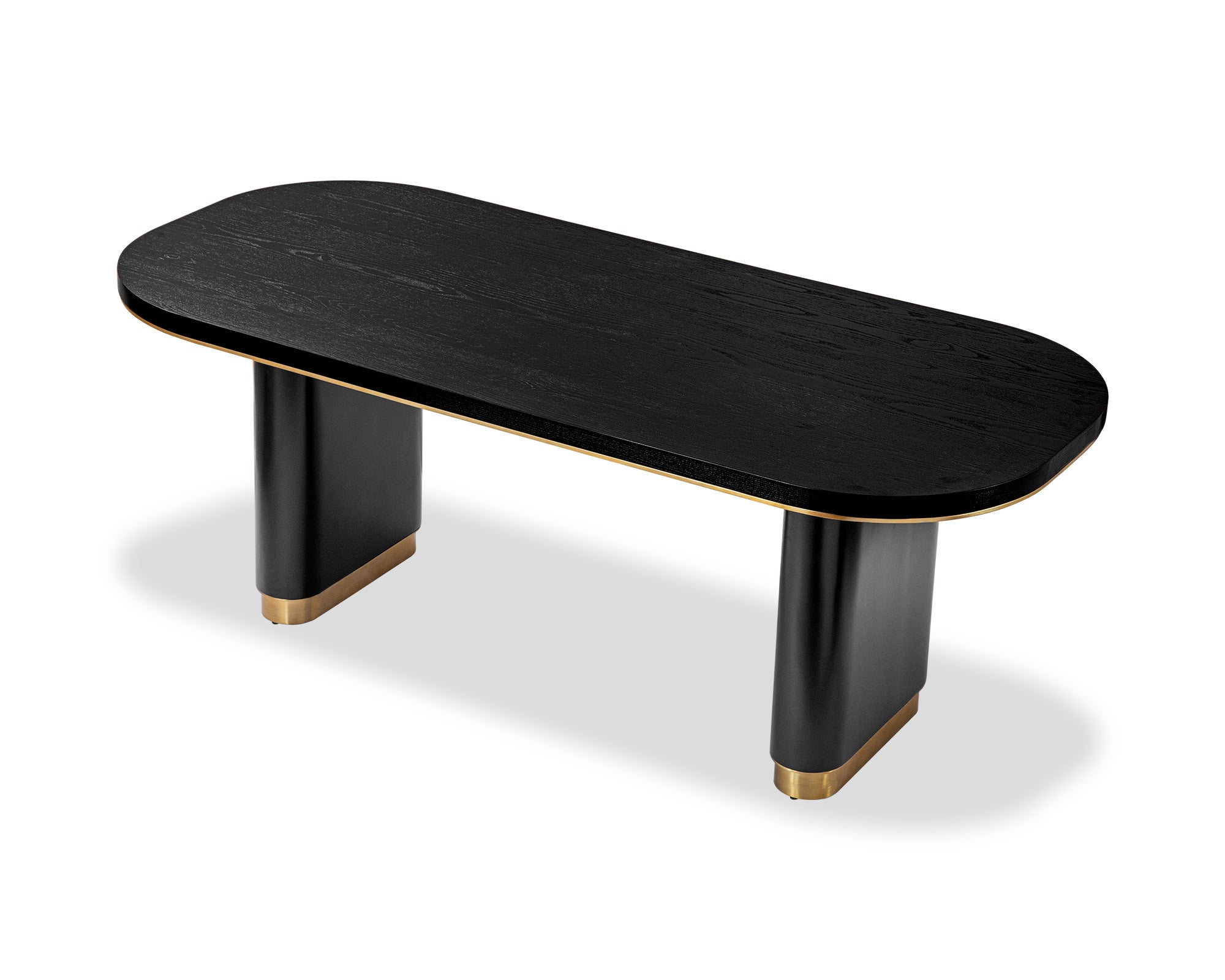 Chaplin Dining Table - Black Ash Veneer/Brushed Brass