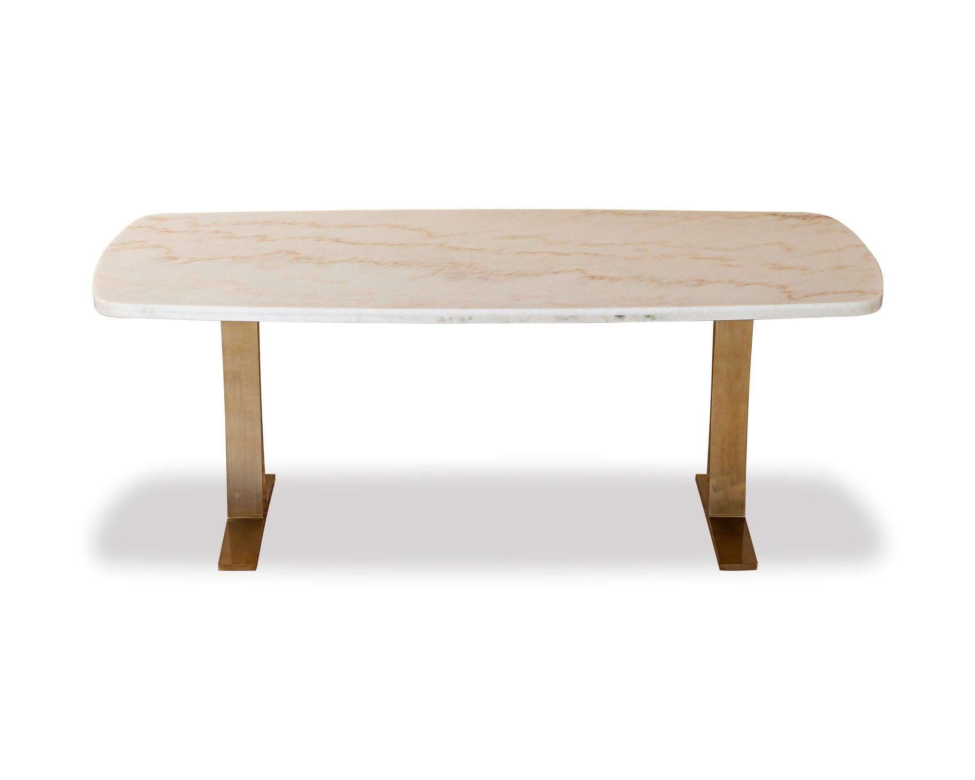 Tatler Dining Table - White Marble Top, Brass Stainless Steel