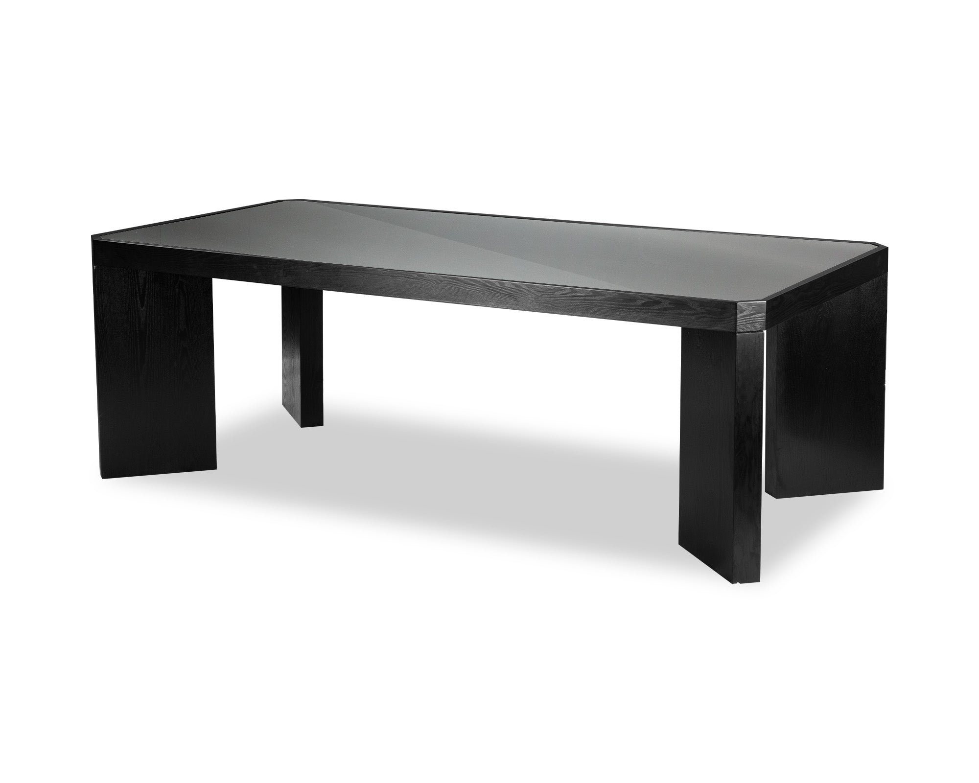 Baltimore Dining Table  -  Black Ash & Glass