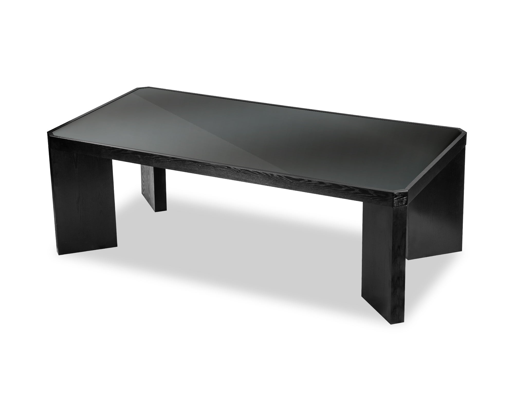 Baltimore Dining Table  -  Black Ash & Glass