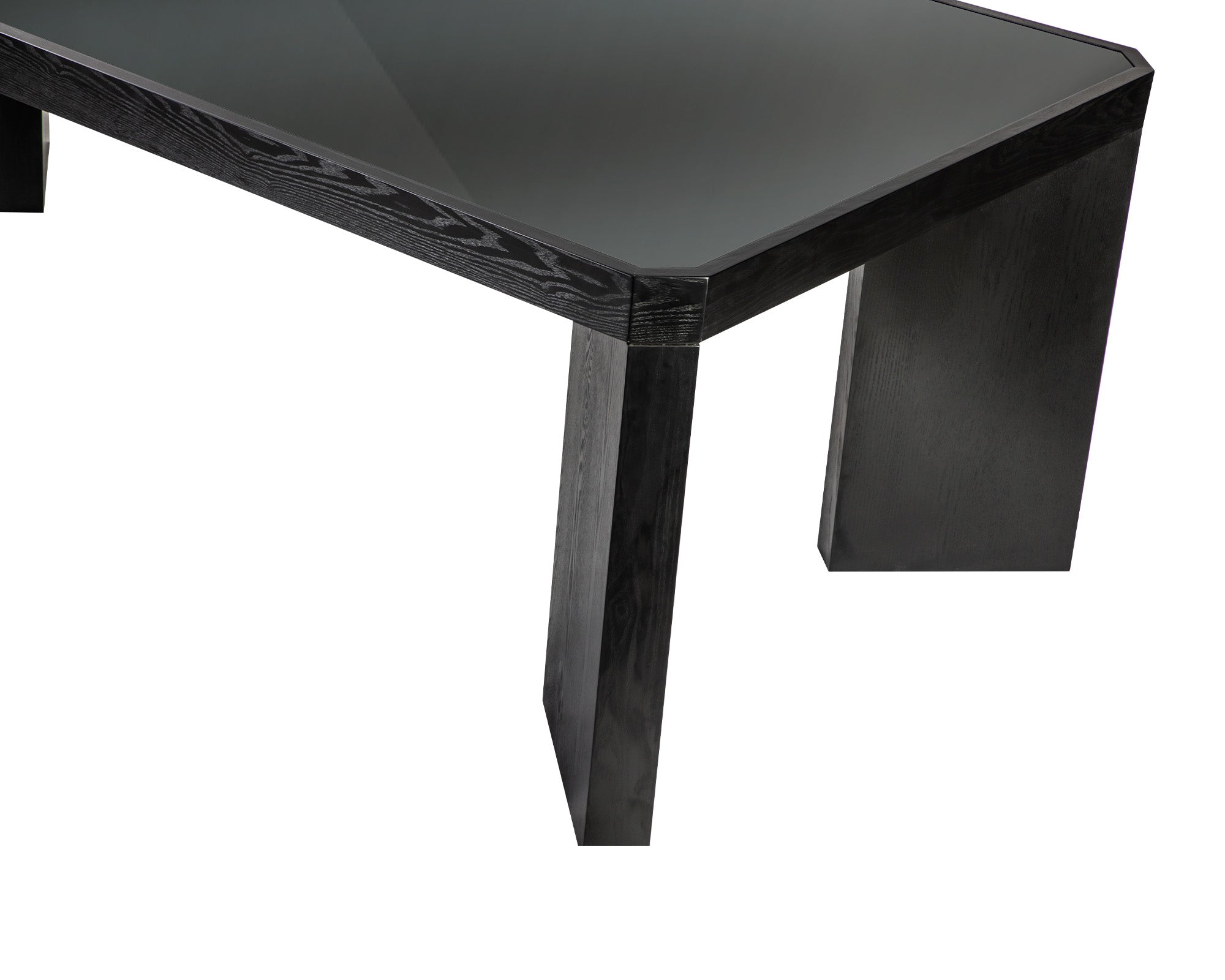 Baltimore Dining Table  -  Black Ash & Glass
