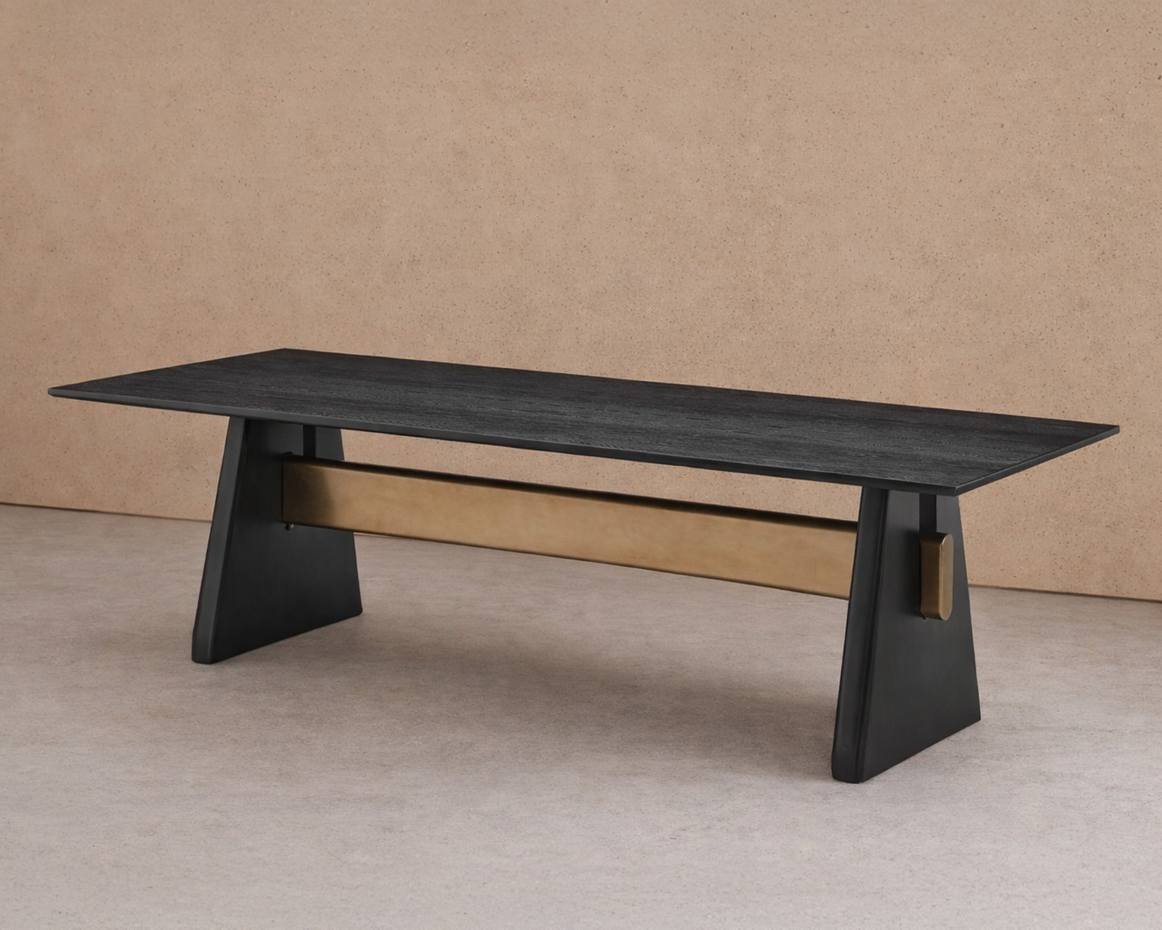 Walden Dining Table - Black Oak Veneer/Brushed Brass