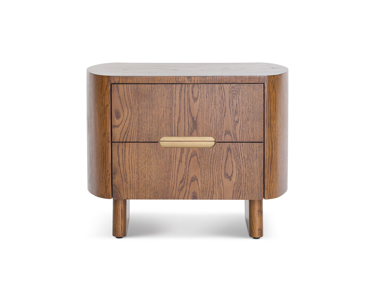 Lettos Bedside Table  -  Brushed Brown
