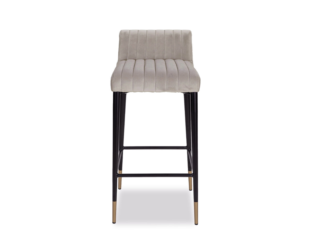 Coltrane Bar Stool -  Megan Light Grey Velvet
