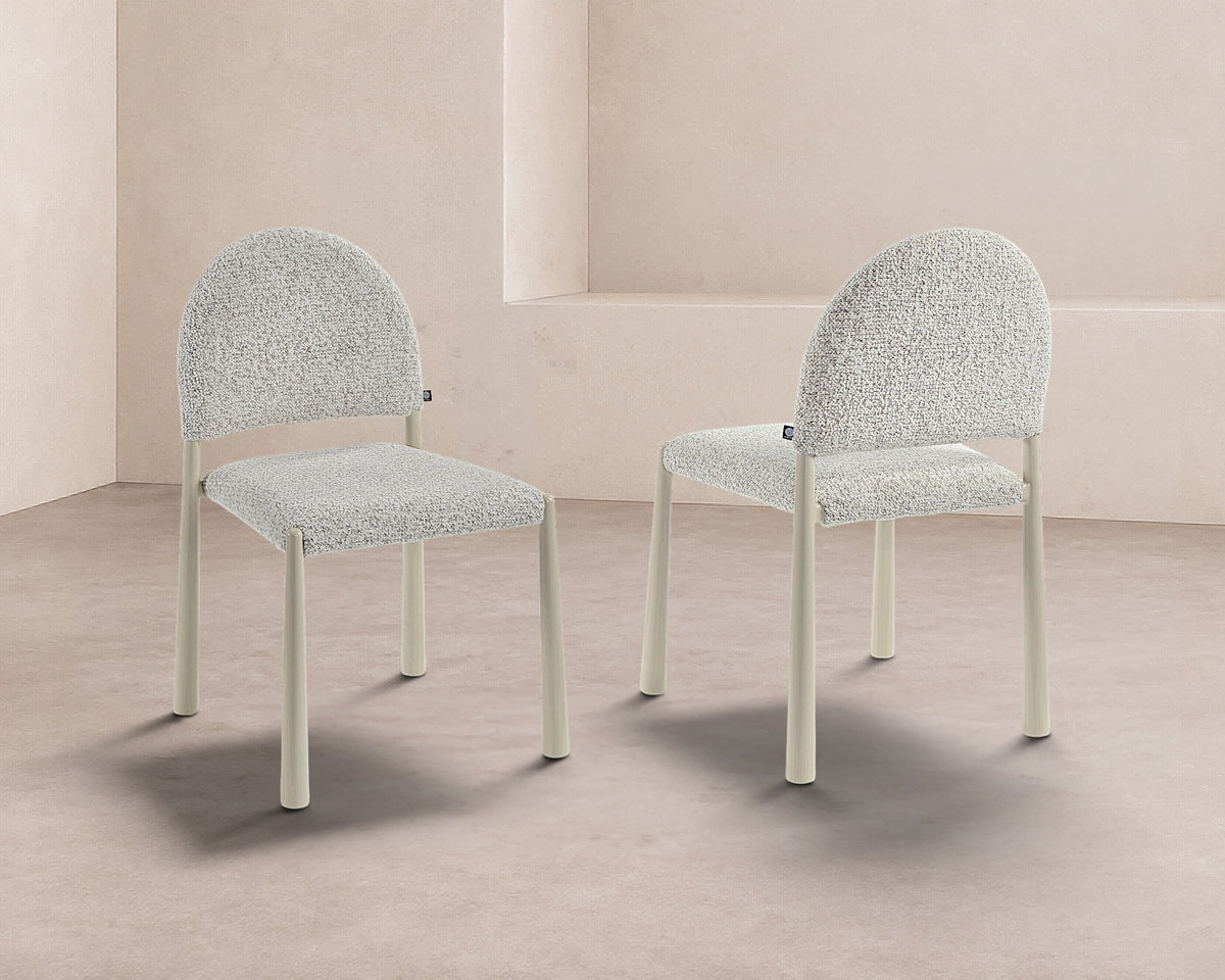 Noma Dining Chair (set of 2) - Ripley Grav & Gloss Ivory